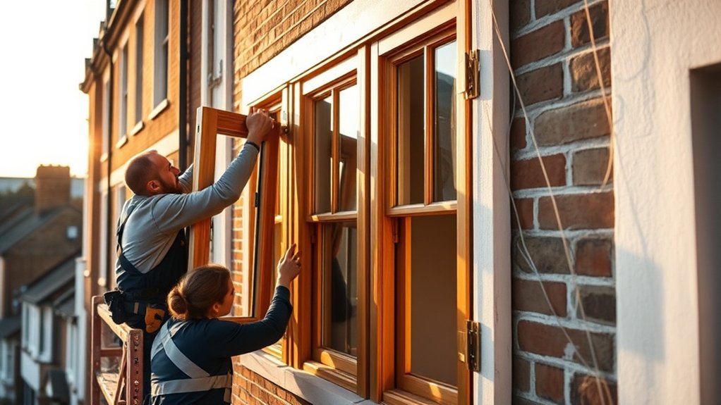 Wooden Window Installation Banbury