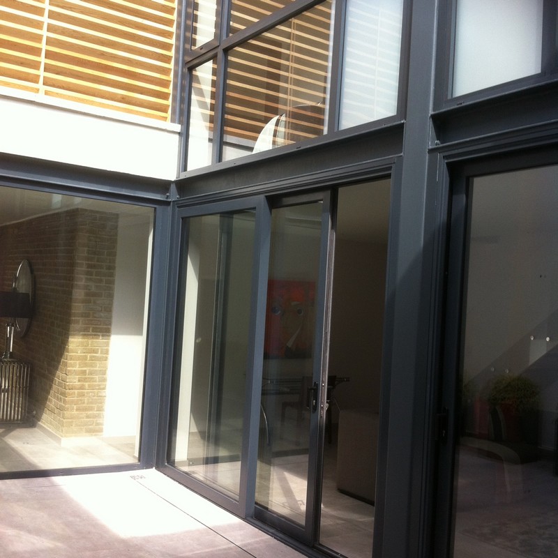 Anthracite aluminium sliding patio doors fitted in Banbury